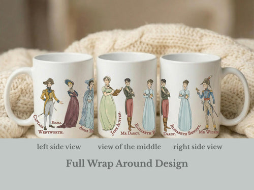 Jane Austen Comfort Characters Care Package, Janeite Hug in a Box Cozy Blanket Mug and Candle Gift Box for Book Lovers Classic Lit Readers