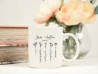 Jane Austen Pride and Prejudice Mug With Wildflowers 11 oz. & 15 oz., Emma Sense Sensibility Bookish Mug, Library Mug, Romance Reader Gift