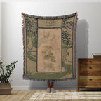 Jane Eyre Book Blanket, Vintage Book Cover Woven Reading Blanket, Charlotte Bronte Throw Blanket Wall Tapestry 100% Cotton