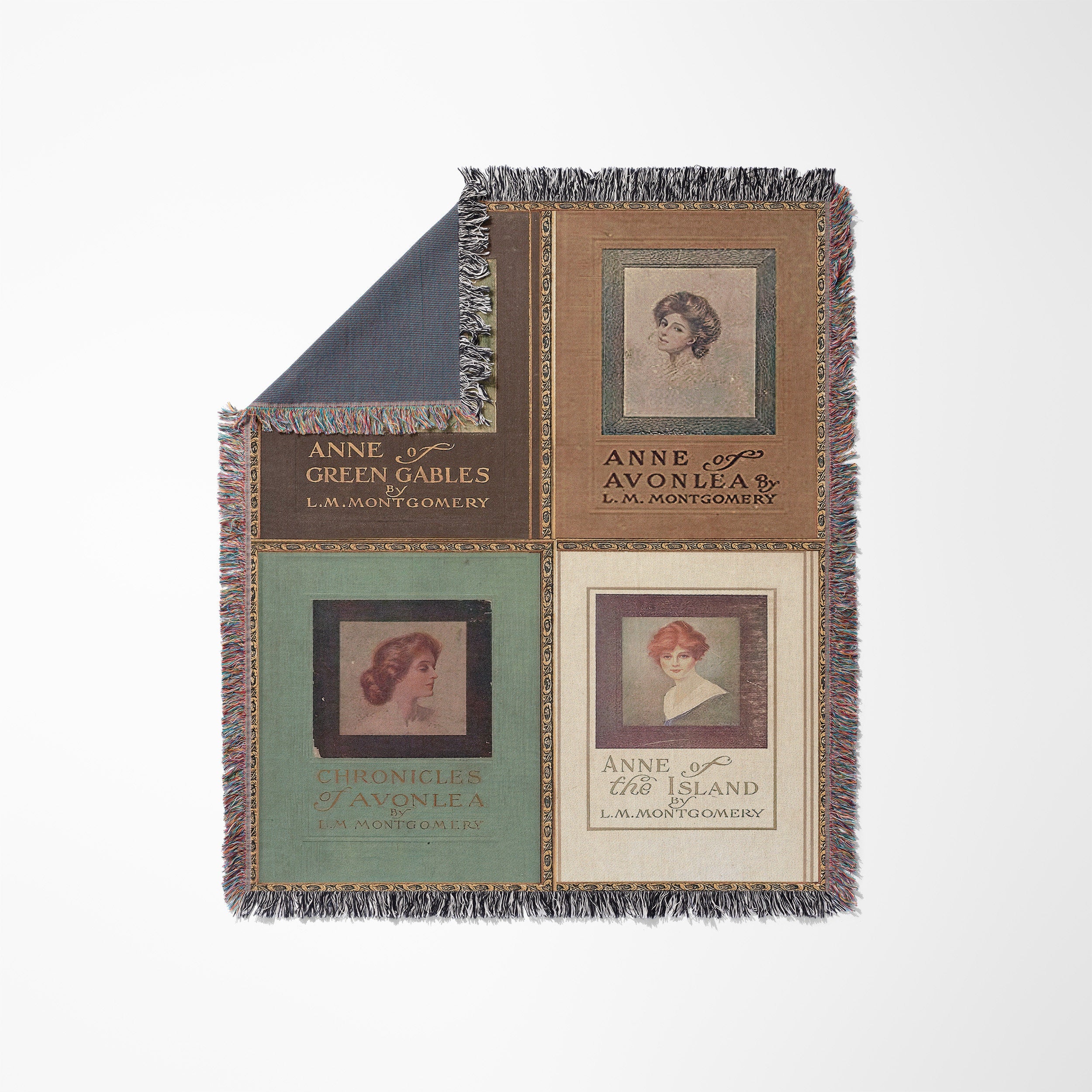 Book Lover Reading Blanket, Literary Gift for English Teacher Librarian, Anne of Green Gables Book Covers Blanket Tapestry, Anne Shirley