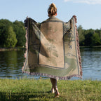 Jane Eyre Book Blanket, Vintage Book Cover Woven Reading Blanket, Charlotte Bronte Throw Blanket Wall Tapestry 100% Cotton
