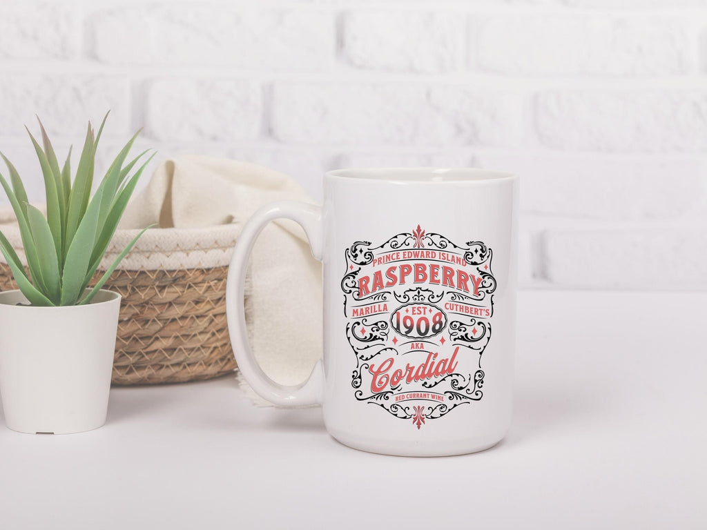 Anne of Green Gables Mug 11 oz & 15 oz, Kindred Spirits Gift, Marilla Cuthbert Raspberry Cordial Coffee Mug, Book Lover Christmas gift