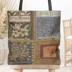 Pride and Prejudice Jane Austen Book Merch Tote Bag With Vintage Book Covers, Anne of Green Gables, Little Women, Jane Eyre, Literary Tote