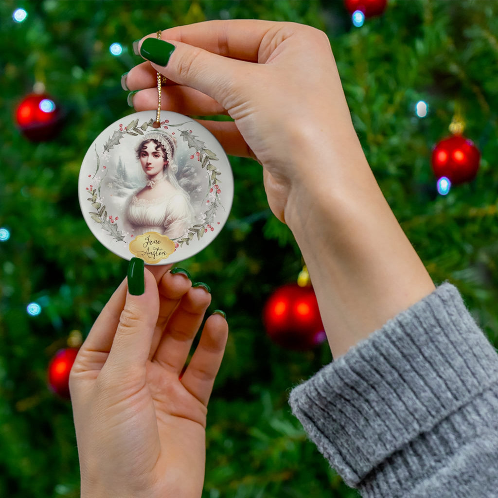 Jane Austen Gifts Book Ceramic Ornament, Pride and Prejudice Ornament, Book Club Ornament, Jane Austen Quote Bookish Present