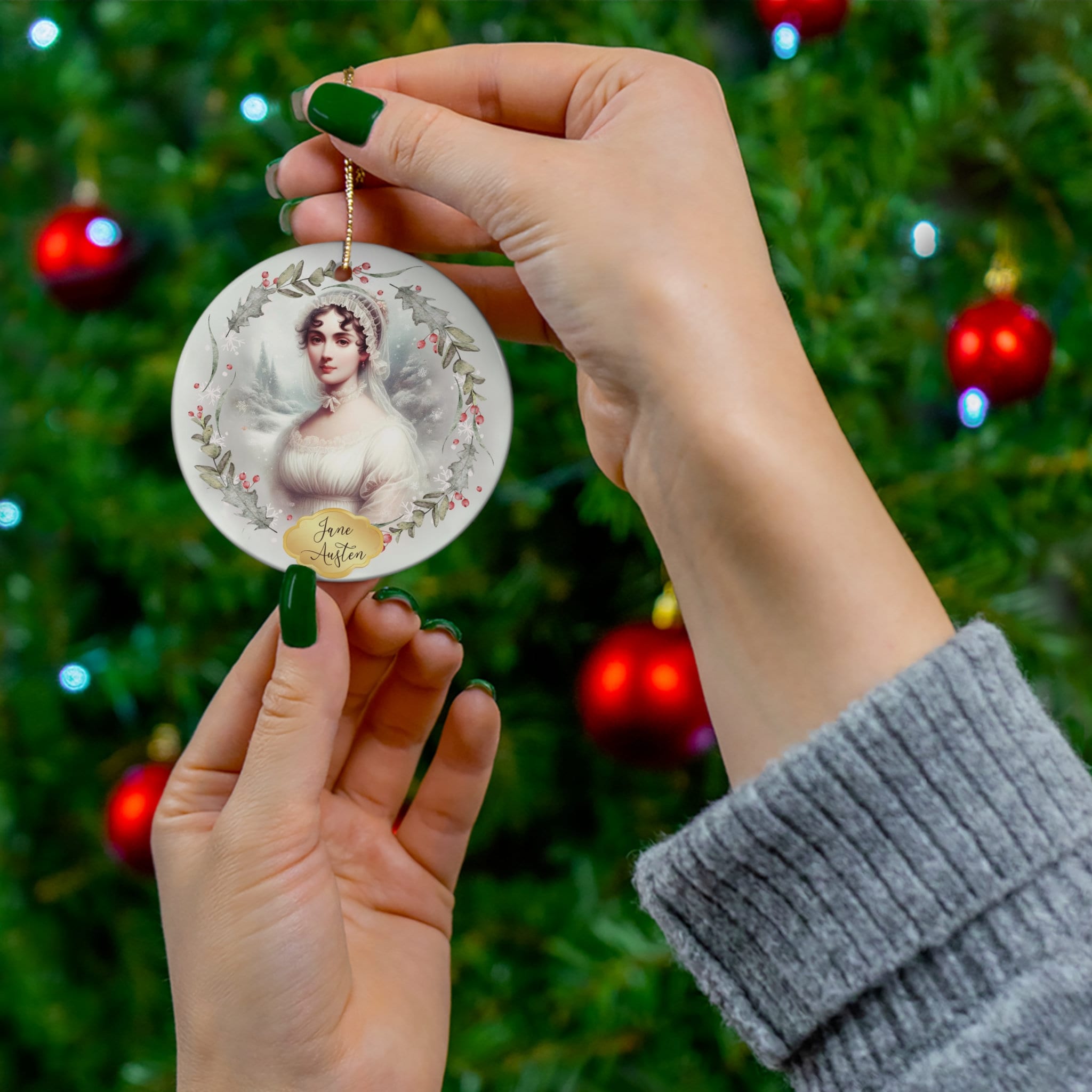 Jane Austen Gifts Book Ceramic Ornament, Pride and Prejudice Ornament, Book Club Ornament, Jane Austen Quote Bookish Present