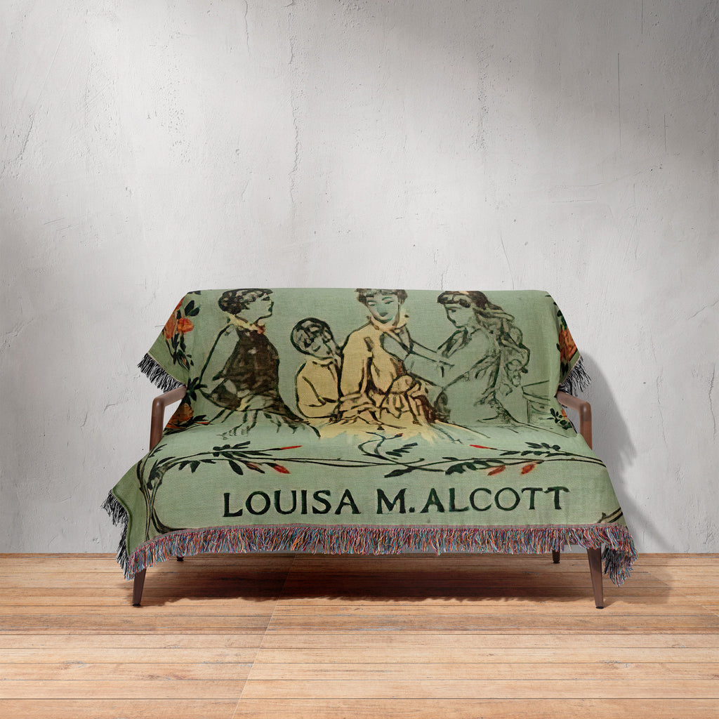 Little Women Blanket Woven Throw, Vintage Book Covers Blanket, Louisa May Alcott Literature Blanket, Reading Blanket Gift, March Sisters