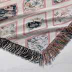 Jane Austen Blanket Inspired by Original Quilt Design, Pride and Prejudice Blanket, Coquette Vintage Woven Throw Blanket, Jane Austen Gifts