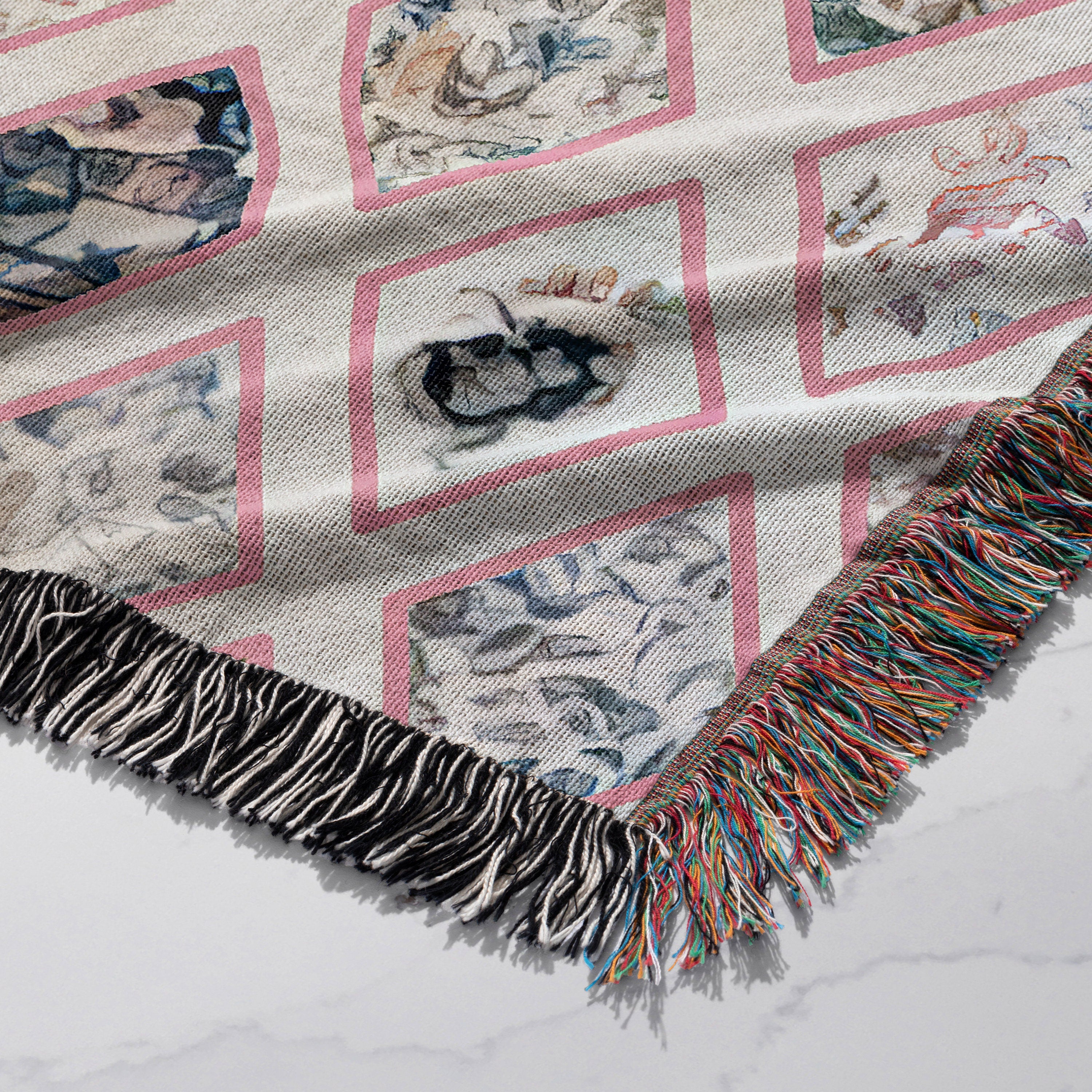 Jane Austen Blanket Inspired by Original Quilt Design, Pride and Prejudice Blanket, Coquette Vintage Woven Throw Blanket, Jane Austen Gifts