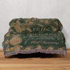 Jane Austen Pride & Prejudice Blanket, Woven Reading Blanket for Bibliophile Bookworms Book Lover, English Teacher Professor Librarian Gift