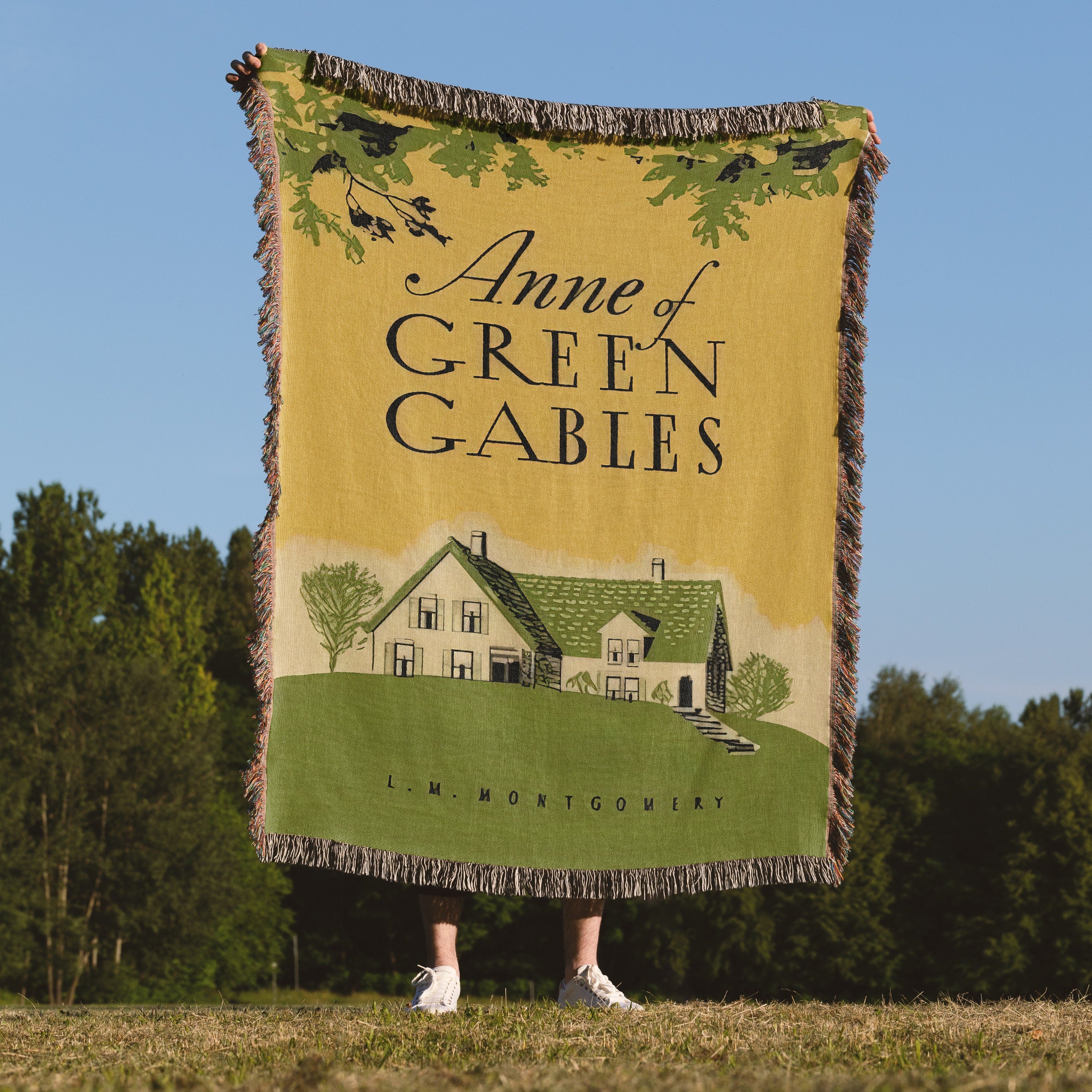 Anne of Green Gables Book Covers Woven Throw Blanket Tapestry, Anne Shirley Woven Wall Hanging Decor Sofa Bed Cover, Book Lover Blanket