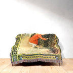 Secret Garden Woven Blanket, The Secret Garden Book Cover Tapestry Woven Throw, Frances Hodgson Burnett Classic Book Nursery Decor