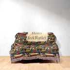 Personalized Book Blanket for Mom, Custom Mother's Day Book Lover Blanket, Books Wildflowers Woven Blanket Throw, Gift for Reading Lover