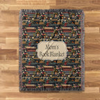 Personalized Book Blanket for Mom, Custom Mother's Day Book Lover Blanket, Books Wildflowers Woven Blanket Throw, Gift for Reading Lover