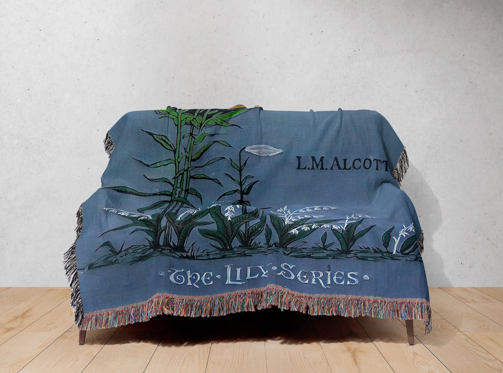 Little Women Blanket Woven Throw, Vintage Book Covers Blanket, Louisa May Alcott Lily Series Book Nook Blanket, Gift for Book Lover
