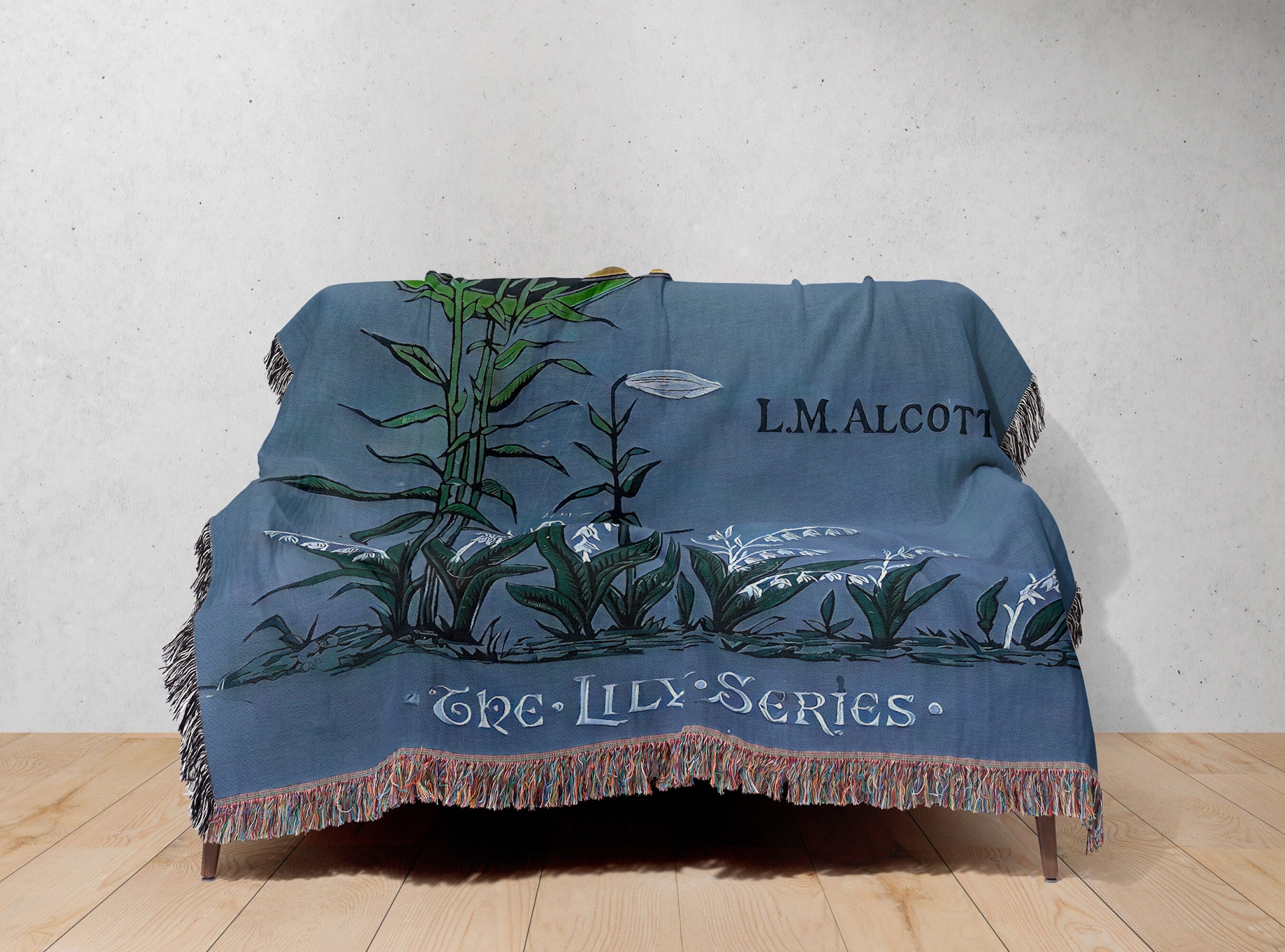 Little Women Blanket Woven Throw, Vintage Book Covers Blanket, Louisa May Alcott Lily Series Book Nook Blanket, Gift for Book Lover