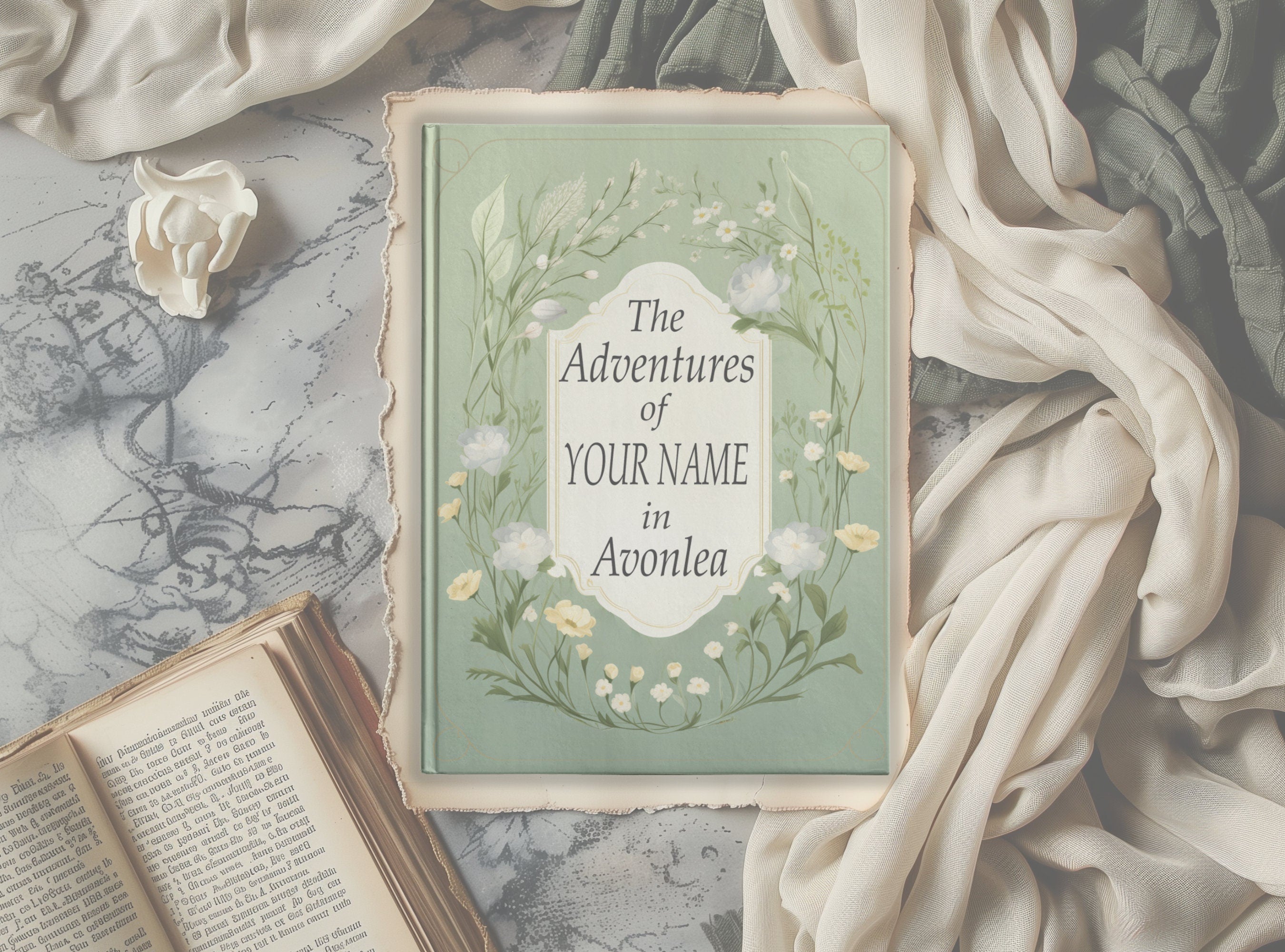 Anne of Green Gables Personalized Hardcover Journal Size A5  5.75"x8", Custom Avonlea Notebook Gift, Book Lover Gift, Vintage Style Diary