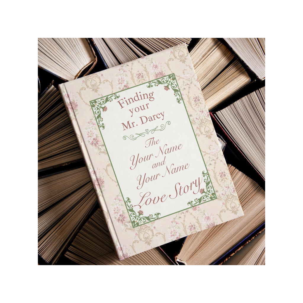 Personalized Pride and Prejudice Hardcover Notebook, Custom Mr. Darcy Love Story Journal, Gift for Newly Engaged Couple, Vintage Style Diary