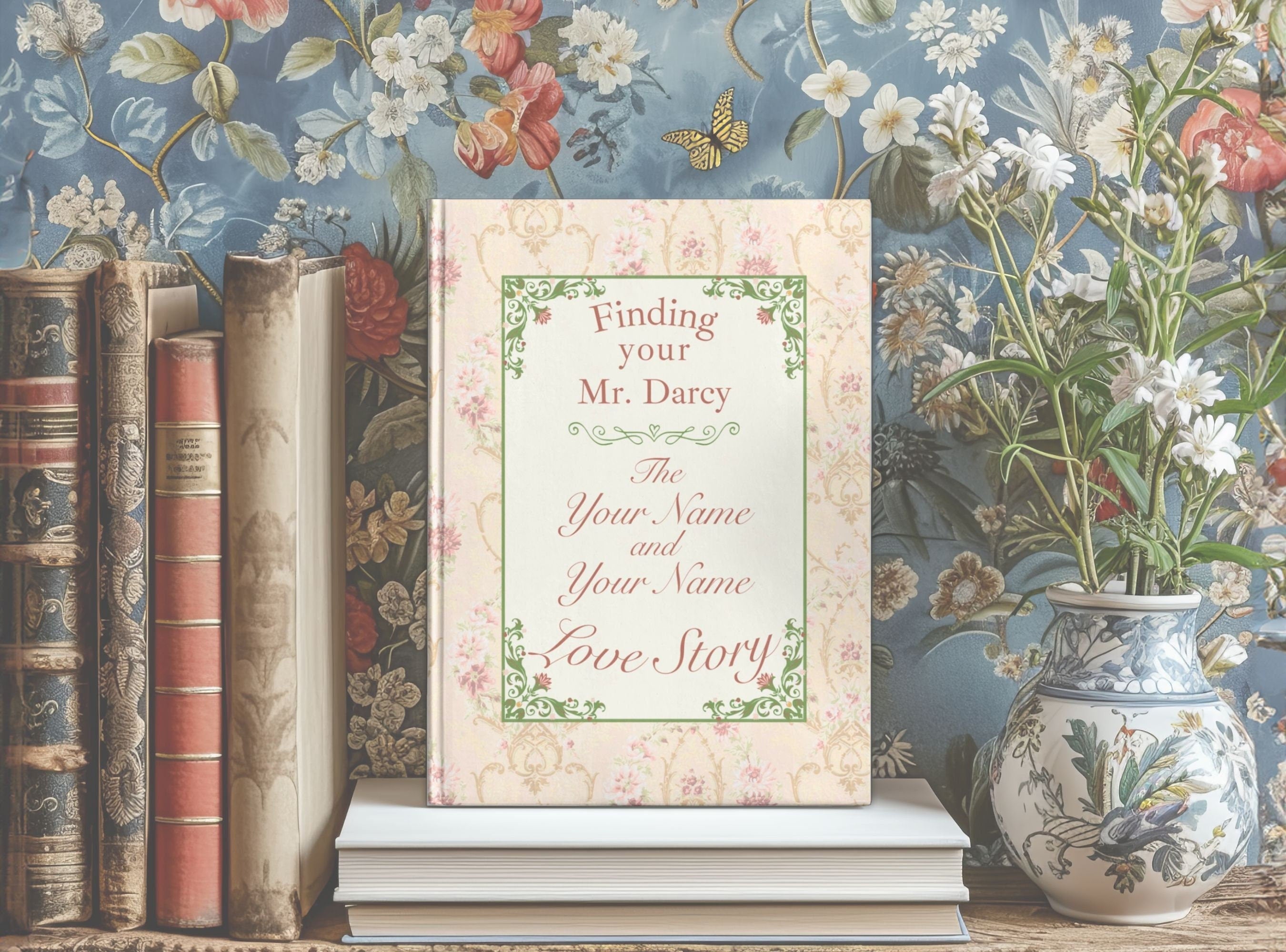 Personalized Pride and Prejudice Hardcover Notebook, Custom Mr. Darcy Love Story Journal, Gift for Newly Engaged Couple, Vintage Style Diary