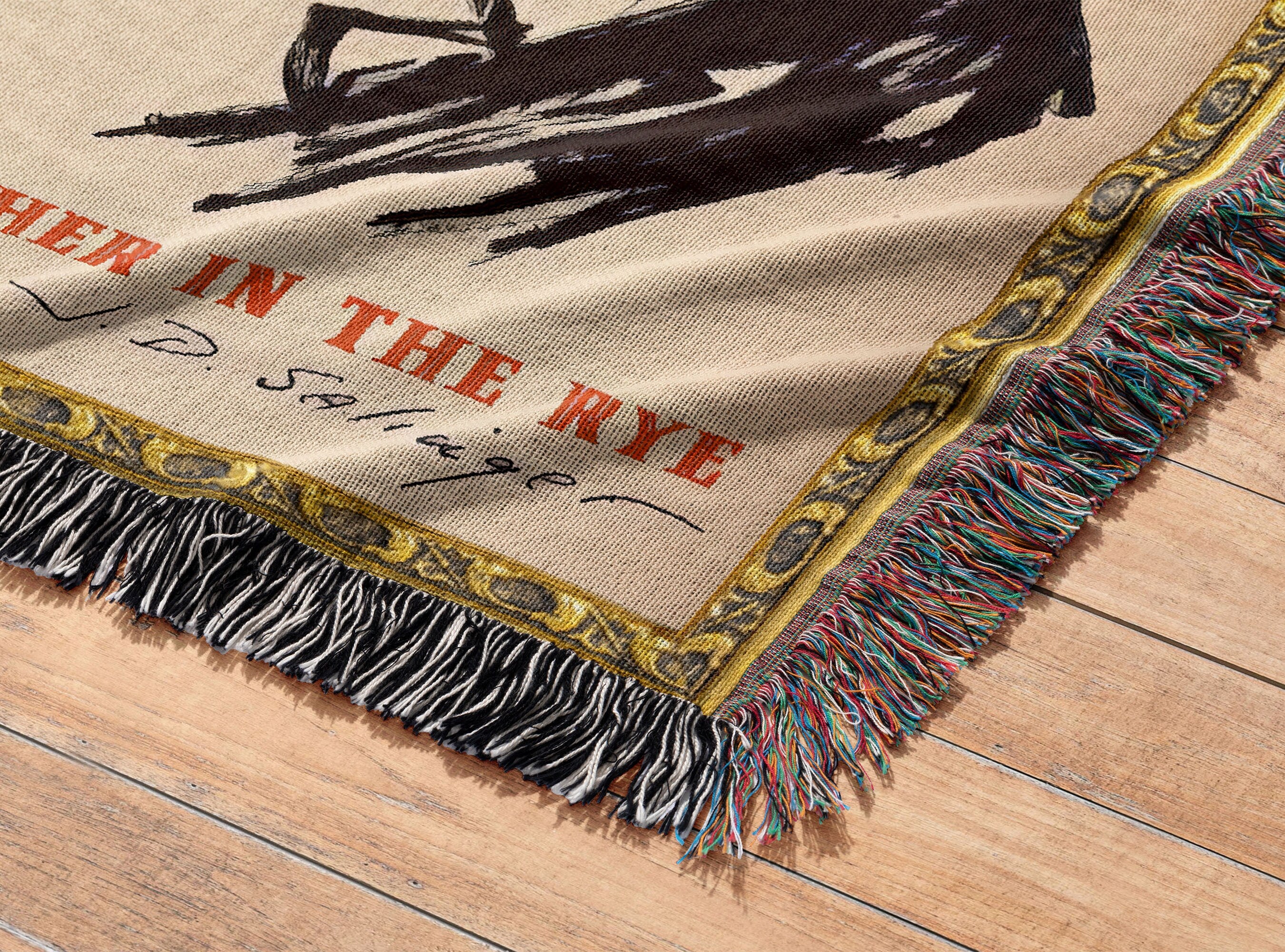 Reading Blanket for Bibliophile Bookworms Book Lover, English Teacher Professor Librarian Gift, Catcher in the Rye JD Salinger Literary Gift