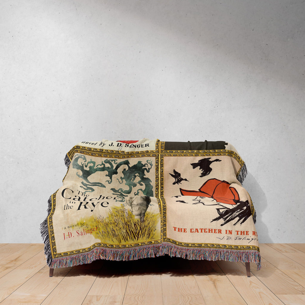 Reading Blanket for Bibliophile Bookworms Book Lover, English Teacher Professor Librarian Gift, Catcher in the Rye JD Salinger Literary Gift