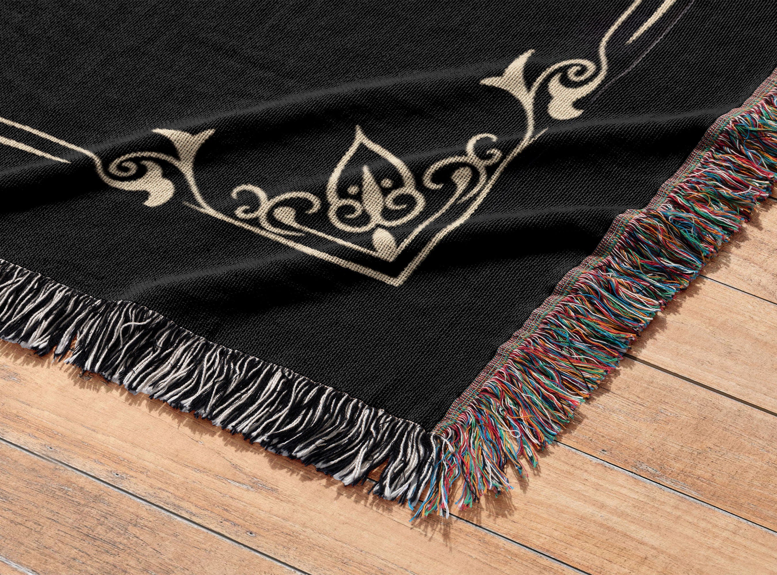 Edgar Allan Poe Raven Tapestry, Woven Blanket Gift for Bibliophile Book Lover, Gothic Dark Academia Wall Hanging, Crow Blanket Throw