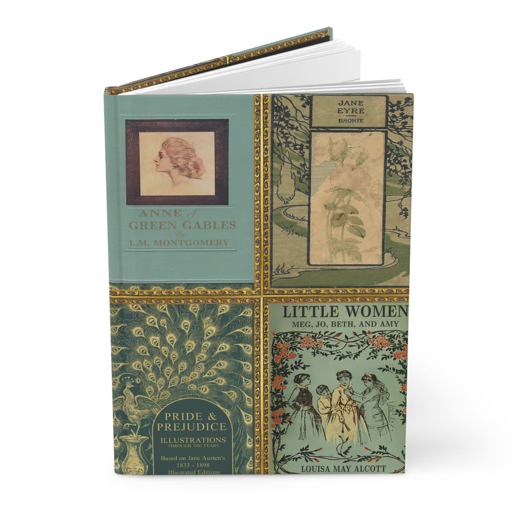 Vintage Book Covers Hardcover Journal With Lined Pages Size A5  5.75"x8", Jane Austen Notebook, Book Lover Gift, Vintage Style Diary