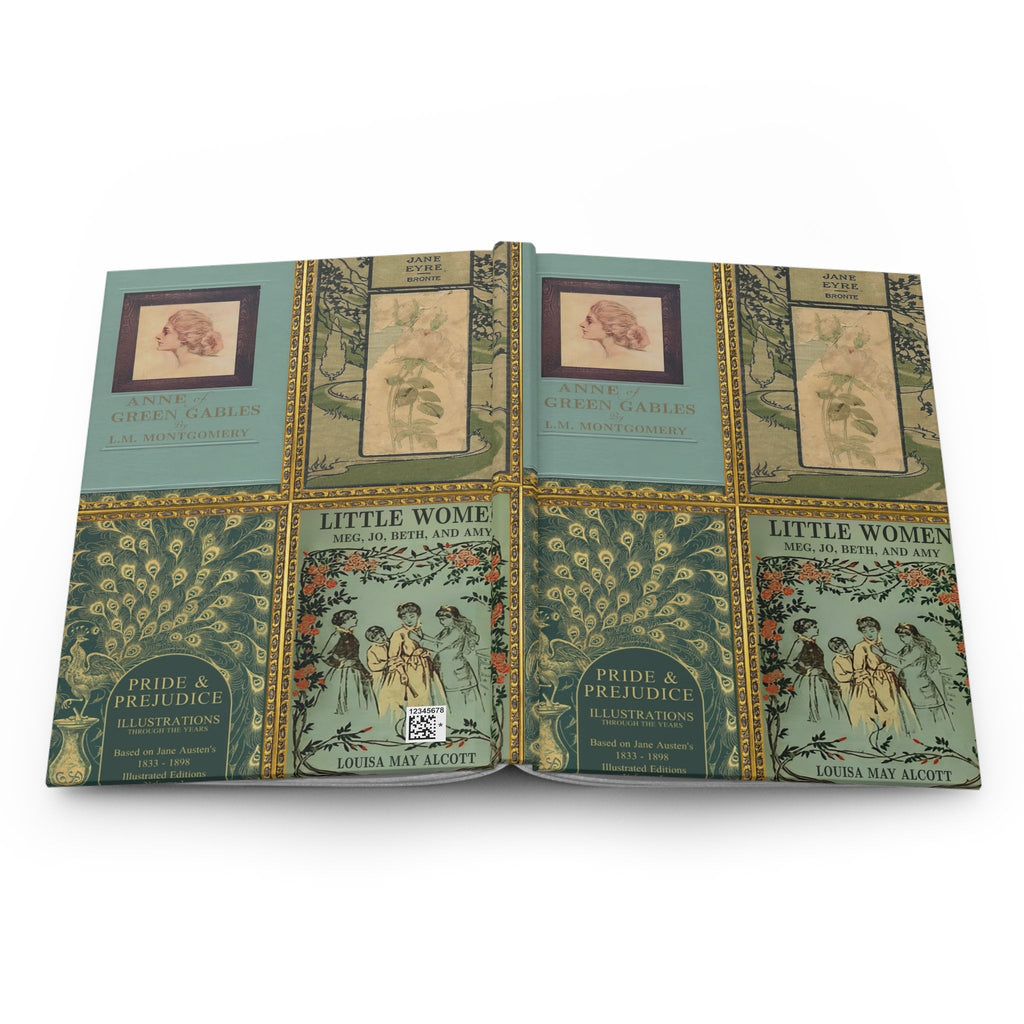 Vintage Book Covers Hardcover Journal With Lined Pages Size A5  5.75"x8", Jane Austen Notebook, Book Lover Gift, Vintage Style Diary