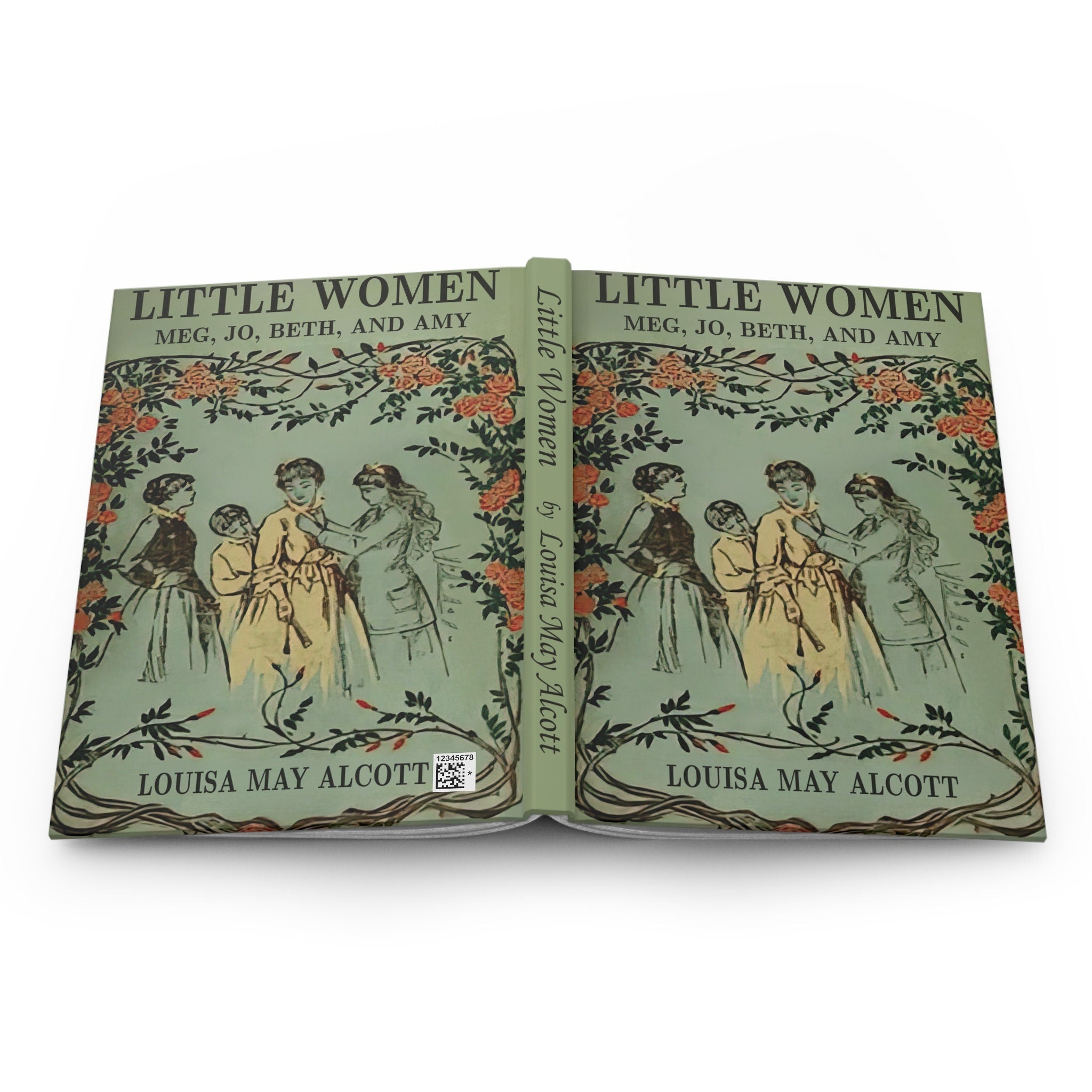 Little Women Hardcover Notebook Size A5  5.75"x8" Lined Perforated Pages, Vintage Book Covers Journal, Book Lover Gift, Vintage Style Diary