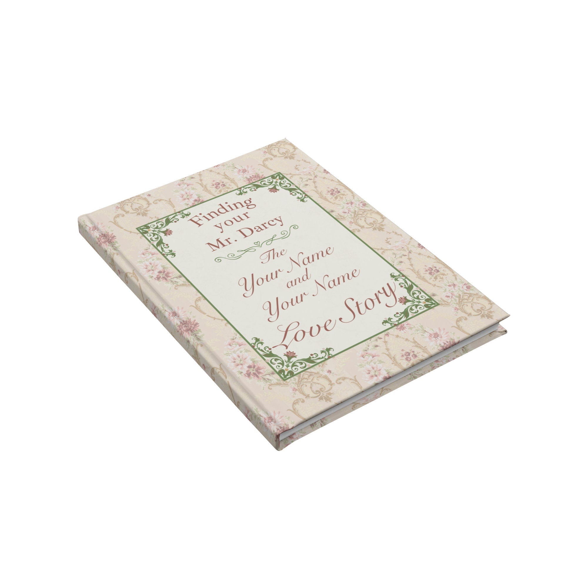 Personalized Pride and Prejudice Hardcover Notebook, Custom Mr. Darcy Love Story Journal, Gift for Newly Engaged Couple, Vintage Style Diary