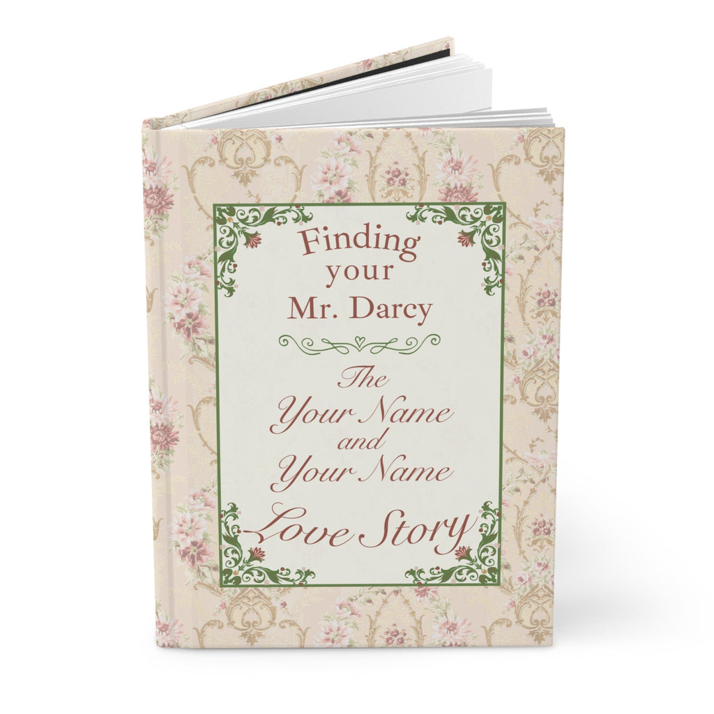 Personalized Pride and Prejudice Hardcover Notebook, Custom Mr. Darcy Love Story Journal, Gift for Newly Engaged Couple, Vintage Style Diary