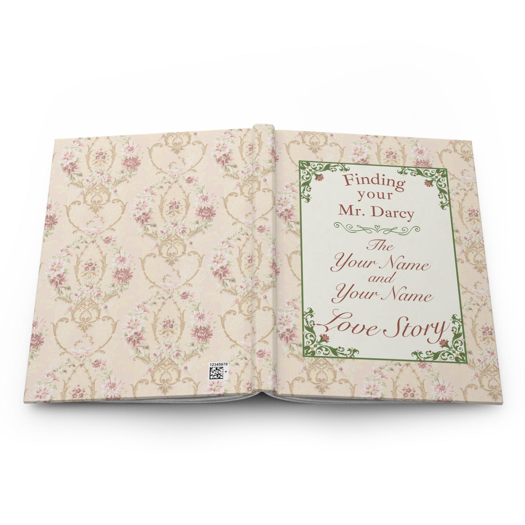 Personalized Pride and Prejudice Hardcover Notebook, Custom Mr. Darcy Love Story Journal, Gift for Newly Engaged Couple, Vintage Style Diary
