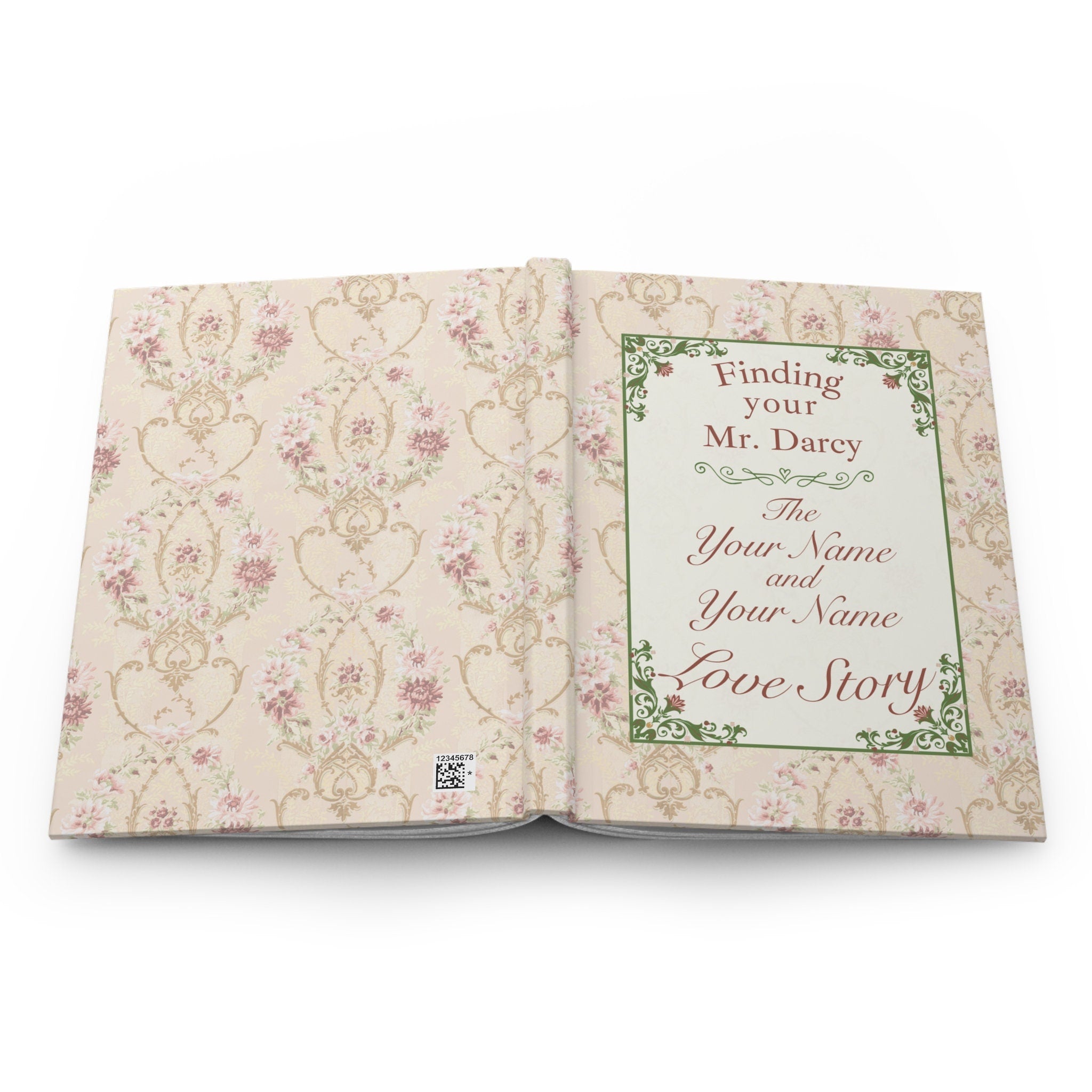 Personalized Pride and Prejudice Hardcover Notebook, Custom Mr. Darcy Love Story Journal, Gift for Newly Engaged Couple, Vintage Style Diary