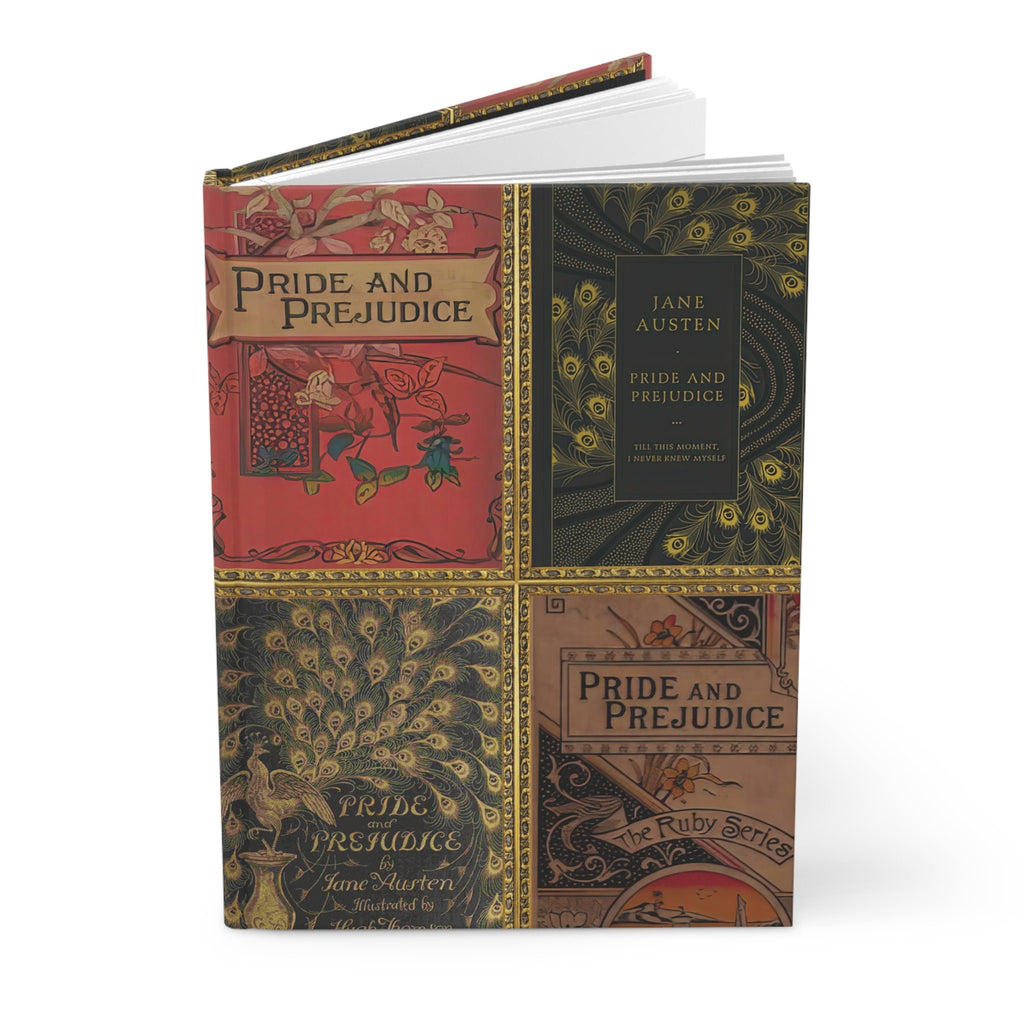 Pride and Prejudice Hardcover Notebook Size A5  5.75"x8", Jane Austen Vintage Book Covers Journal, Book Lover Gift, Vintage Style Diary