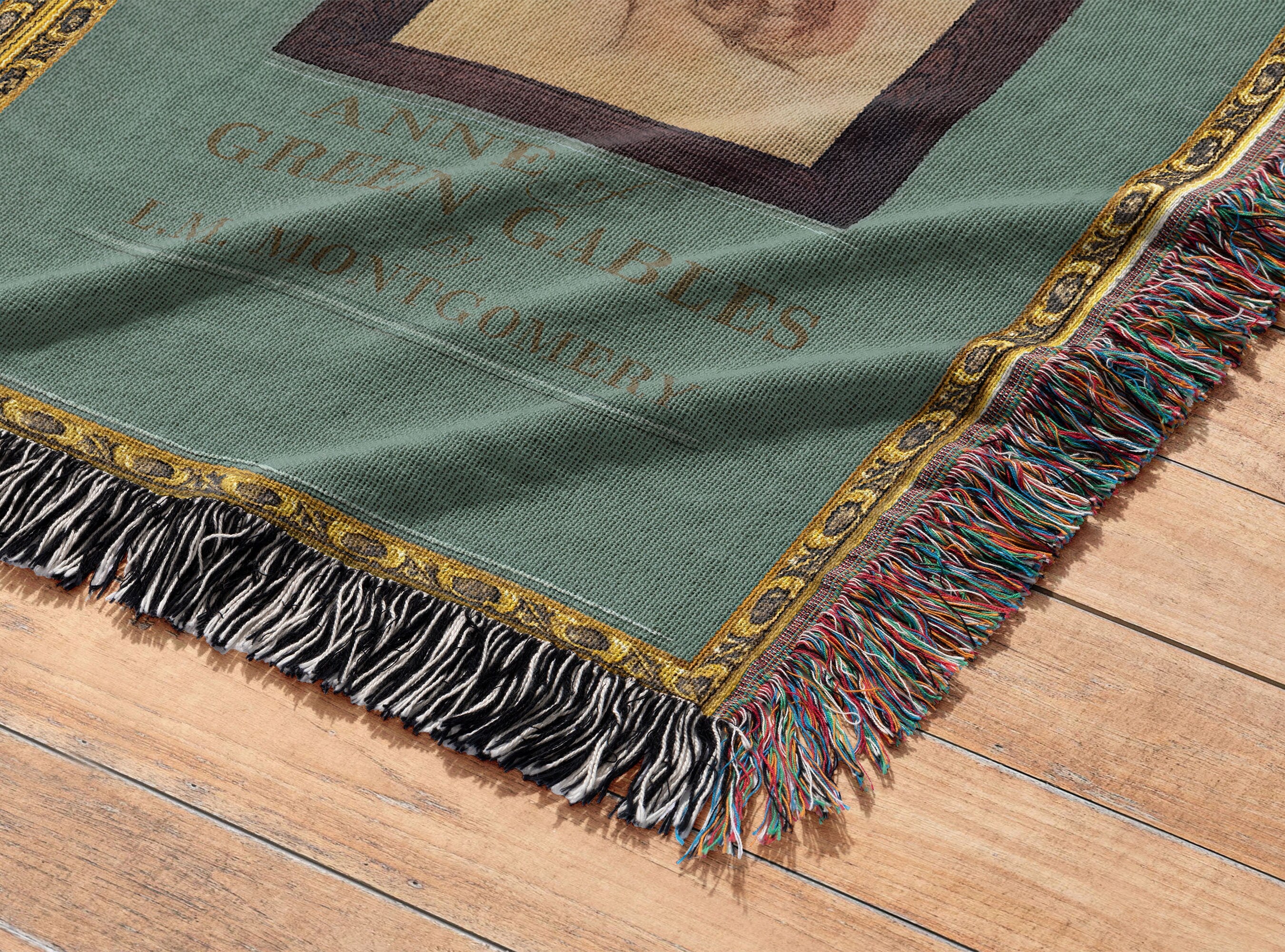 Vintage Book Covers Blanket, Woven Throw Blanket Featuring Pride & Prejudice Poe Great Gatsby Wizard of Oz Shakespeare Alice in Wonderland