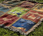 Vintage Book Covers Blanket, Woven Throw Blanket Featuring Pride & Prejudice Poe Great Gatsby Wizard of Oz Shakespeare Alice in Wonderland