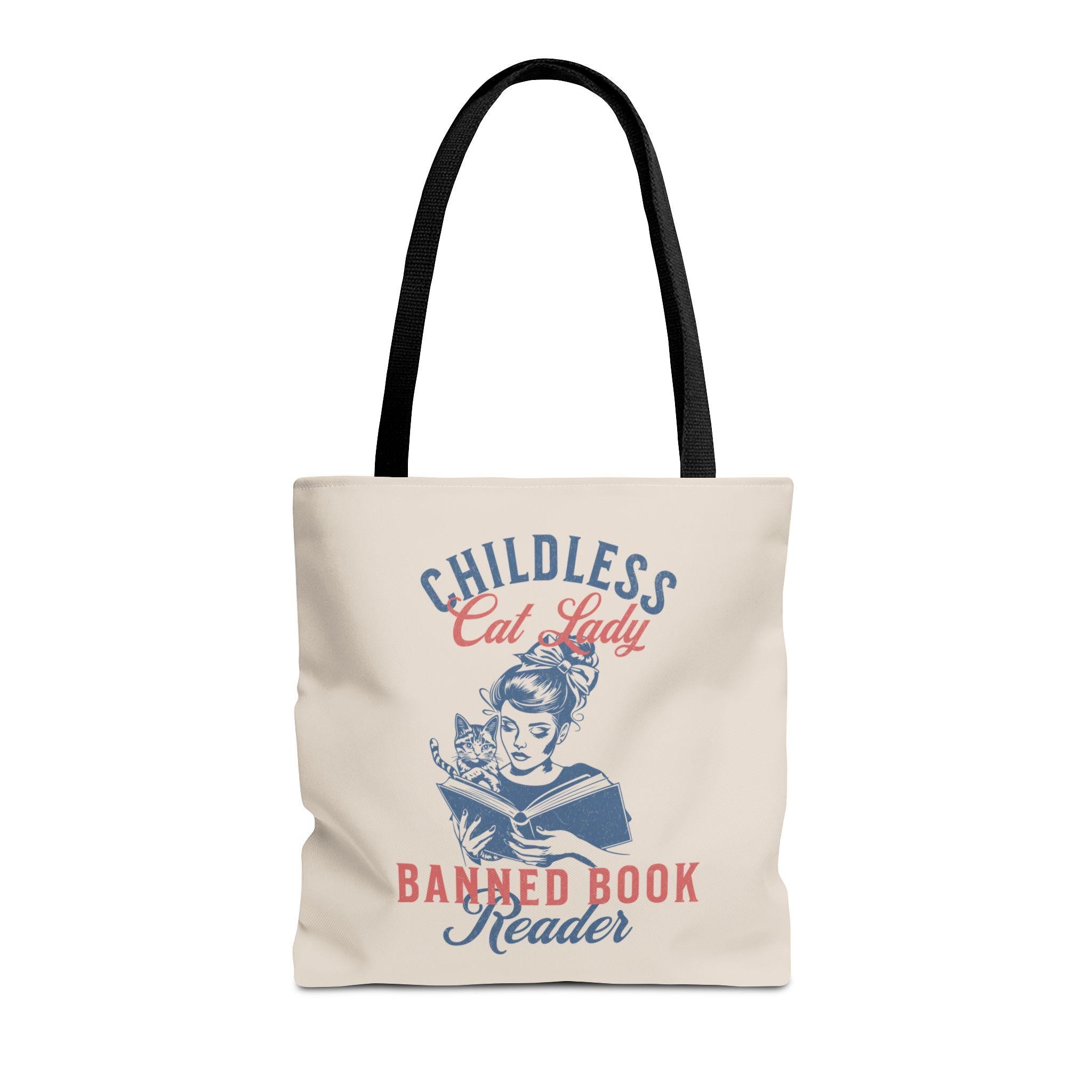 Childless Cat Lady & Read Banned Books Tote for Election 2024, Feminist Womens Rights Bag, Vote for First Madam President Tote Bag,