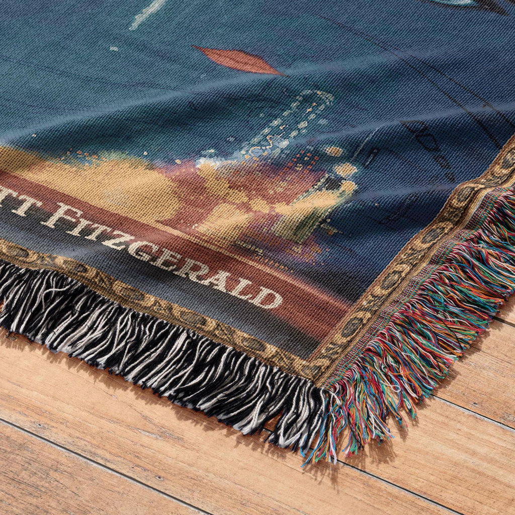 Vintage Book Covers Blanket, Woven Throw Blanket Featuring Pride & Prejudice Great Gatsby Anne of Green Gables Wuthering Heights