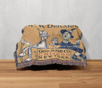 Wonderful Wizard of Oz Vintage Book Cover Woven Blanket, Classic Wizard of Oz Tapestry With Scarecrow & Tinman, Retro Oz Movie Fans Blanket
