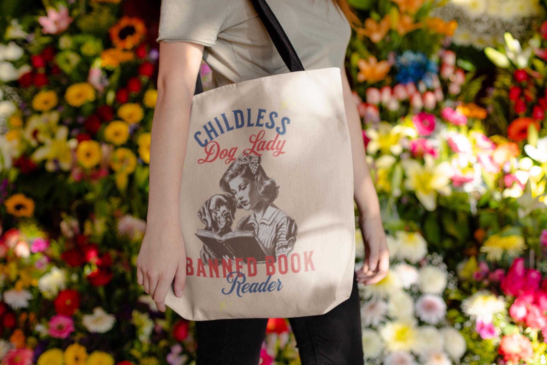 Childless Dog Lady & Read Banned Books Tote for Election 2024, Feminist Womens Rights Bag, Vote for First Madam President Tote Bag,