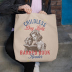 Childless Dog Lady & Read Banned Books Tote for Election 2024, Feminist Womens Rights Bag, Vote for First Madam President Tote Bag,