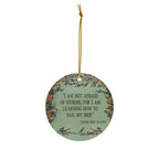 Personalized Little Women Ceramic Ornament Featuring Louisa May Alcott Quote About Courage for Christmas 2025
