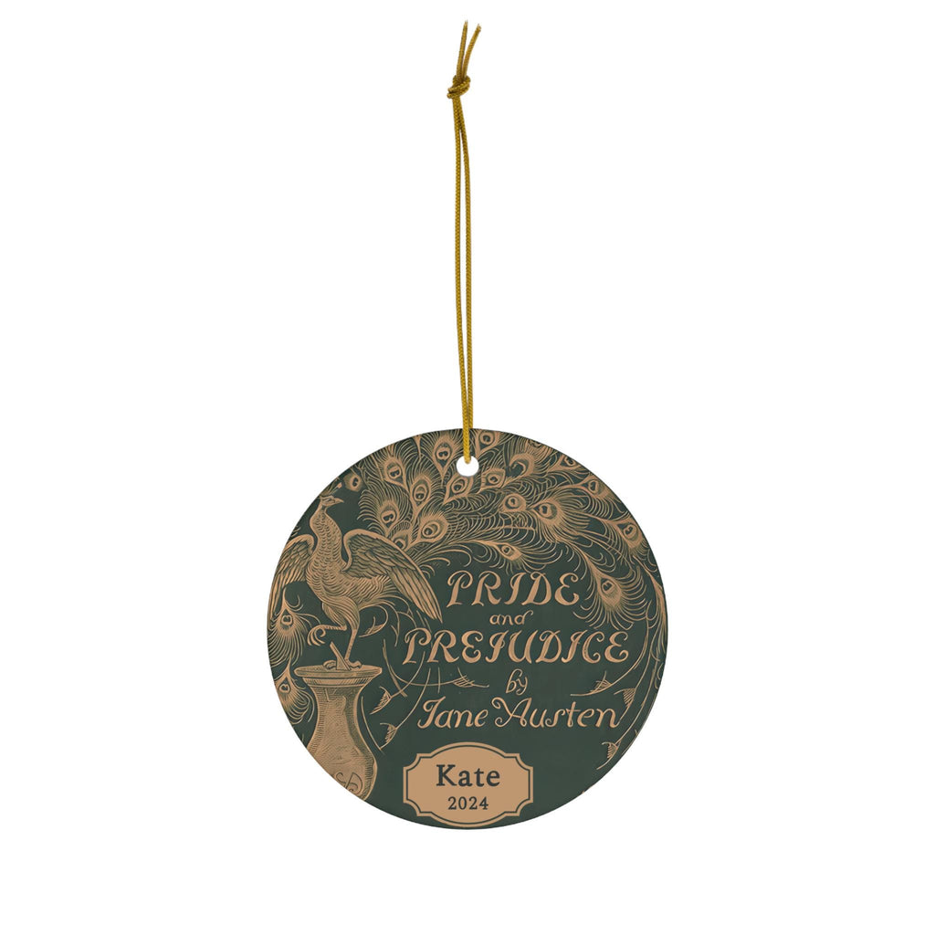 Personalized Jane Austen Pride & Prejudice Ornament 2025 Ceramic, Custom Jane Austen Gift Quote Ornament, Elizabeth Bennet Christmas Gift