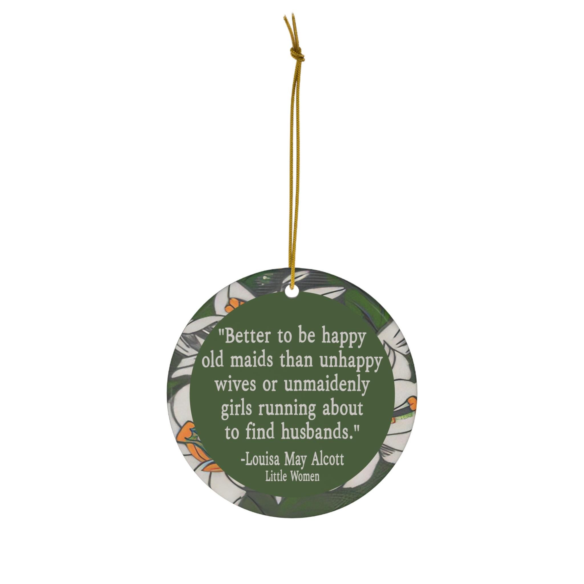 Personalized Little Women Ornament Ceramic, Louisa May Alcott Quote Bookish Ornament,Little Women Book Christmas Ornament Book Club Ornament