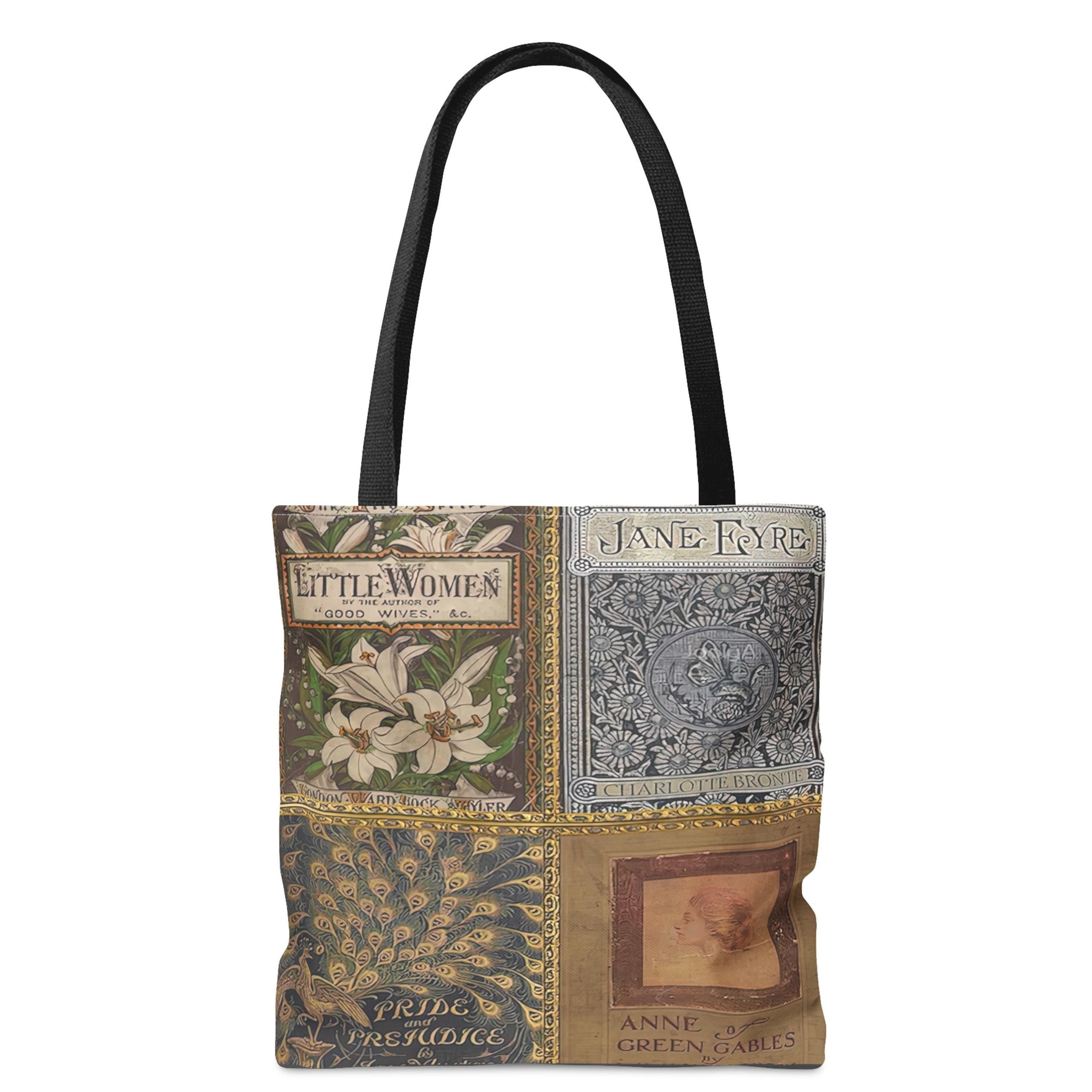 Pride and Prejudice Tote Bag, Anne of Green Gables Bag, Jane Austen Gifts, Little Women Bag, Vintage Book Covers, Jane Eyre Literary Tote