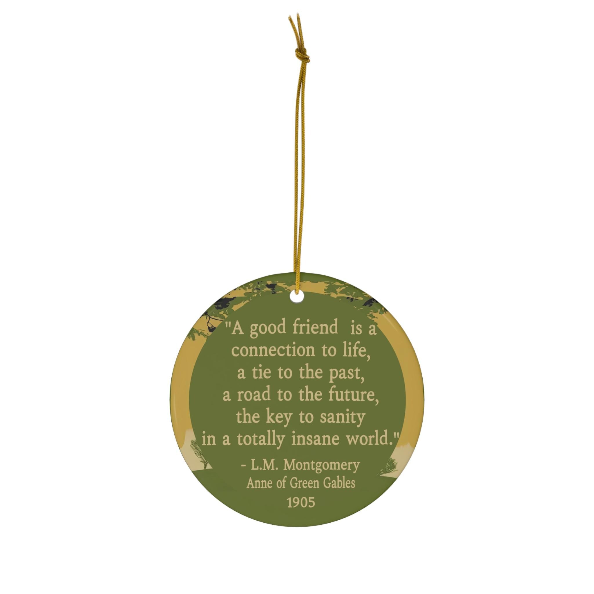 Personalized Anne of Green Gables Ornament Ceramic, L.M. Montgomery Best Friend Quote Ornament, Anne Shirley Gift for Book Club Friendship