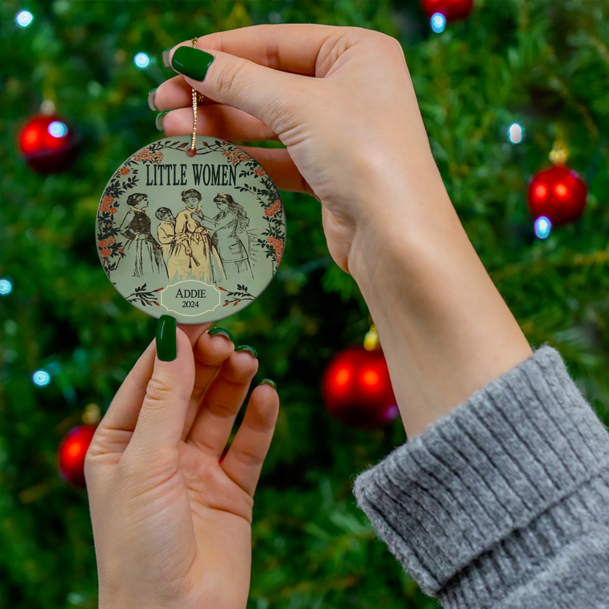 Personalized Little Women Ornament Ceramic with Jo March Sisters Quote by Louisa May Alcott Christmas Book Person Gift