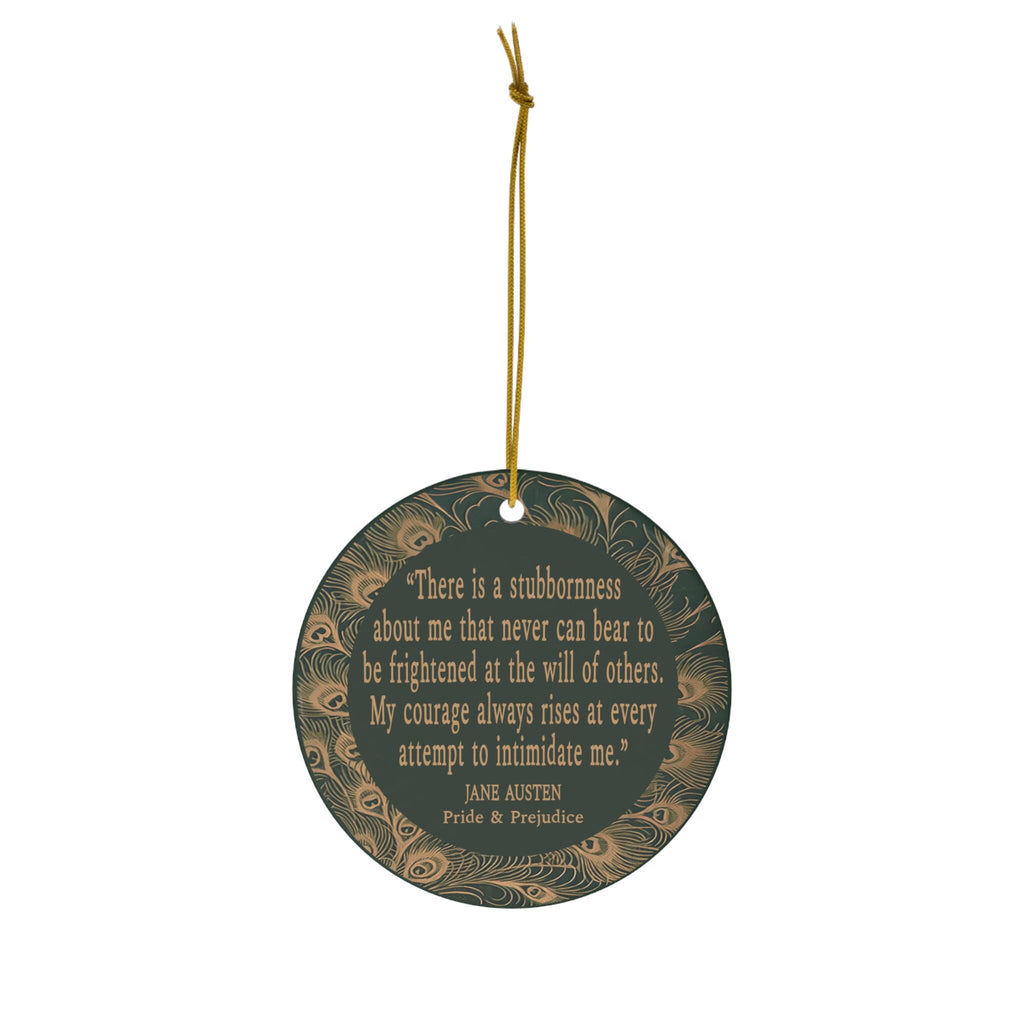 Personalized Jane Austen Pride & Prejudice Ornament 2025 Ceramic, Custom Jane Austen Gift Quote Ornament, Elizabeth Bennet Christmas Gift