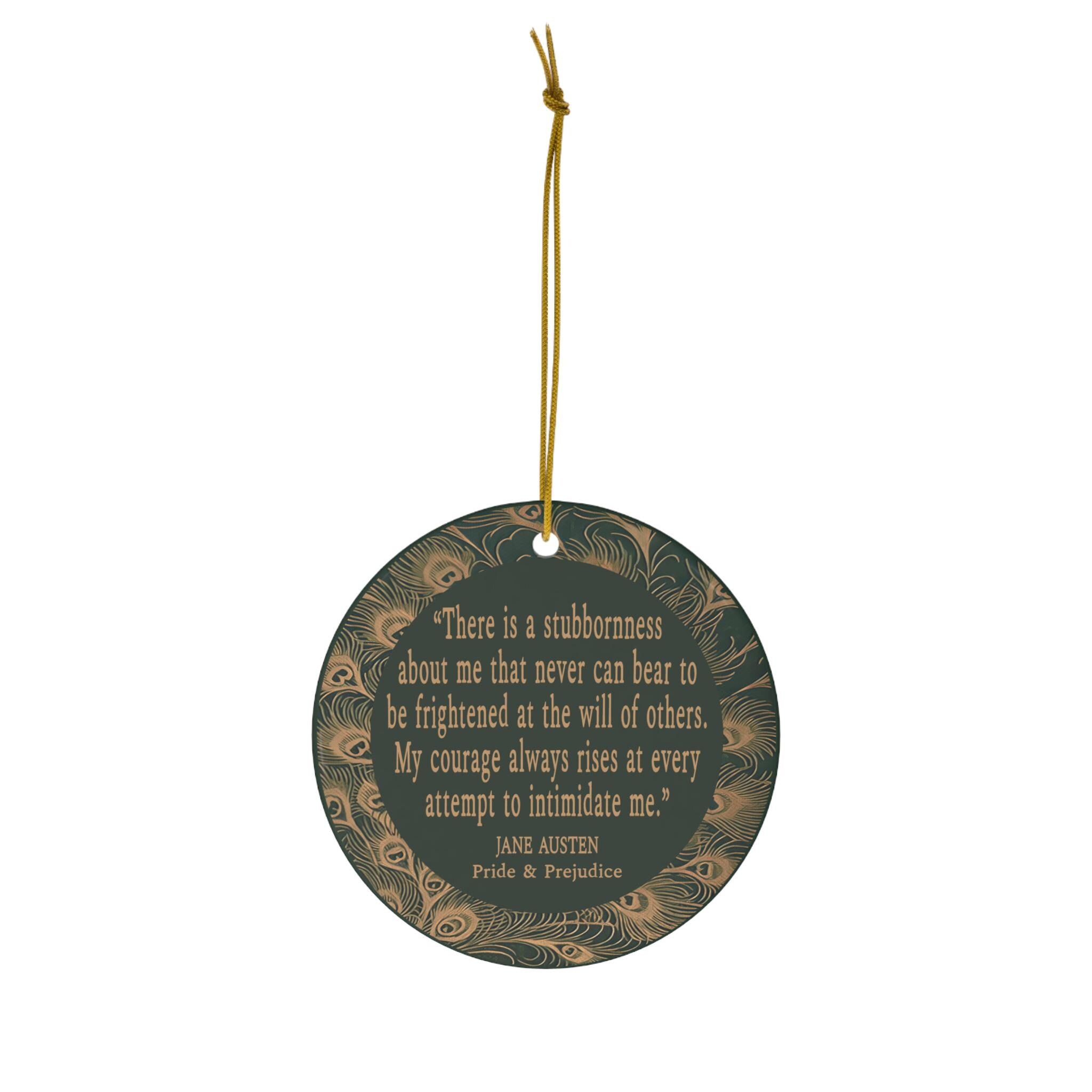 Personalized Jane Austen Pride & Prejudice Ornament 2025 Ceramic, Custom Jane Austen Gift Quote Ornament, Elizabeth Bennet Christmas Gift