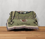 Wonderful Wizard of Oz Vintage Book Cover Woven Blanket, Classic Emerald City of Oz Tapestry, Retro Oz Movie Fans Throw Blanket