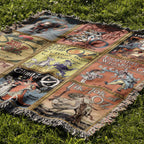 Wizard of Oz Woven Throw Blanket, Vintage Book Cover Art Tapestry, Classical Literature Gift